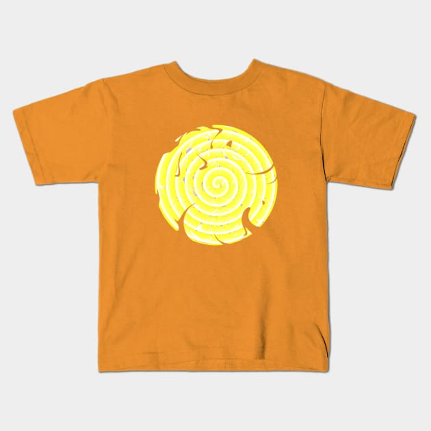 Yellow spiral abstraction Kids T-Shirt by CocoDes